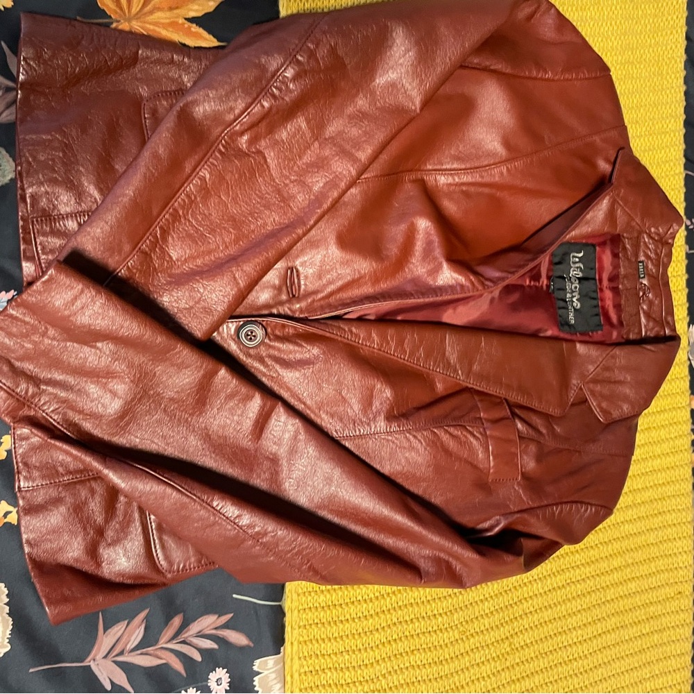 Wilson Vintage Red Leather Blazer Jacket